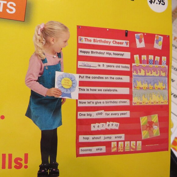 Birthday POCKET CHART complete set LAMINATED Scholastic - Picture 3 of 13
